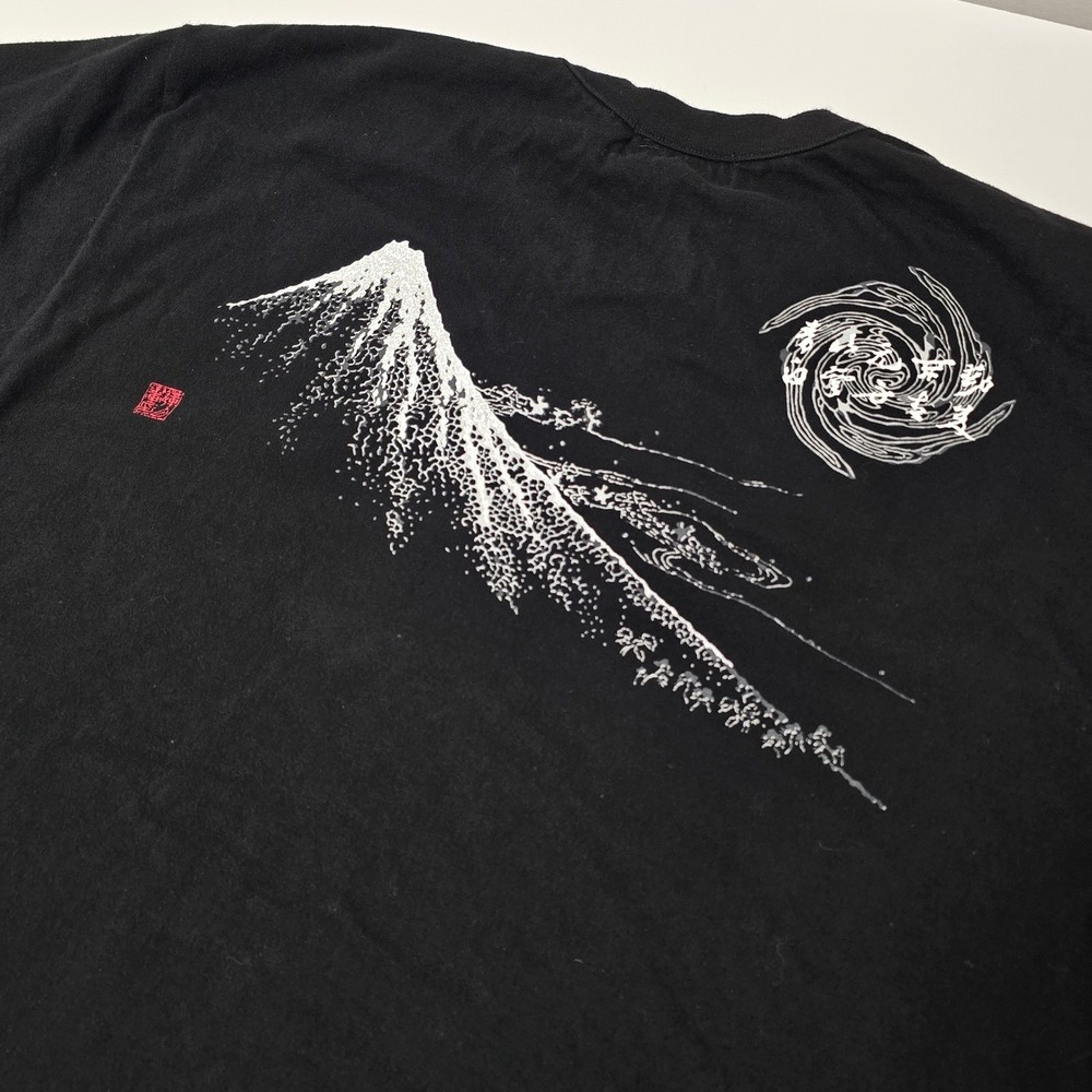 Wajin Original Design Mount Fuji Graphic T-Shirt Mens Large Black Made in Japan